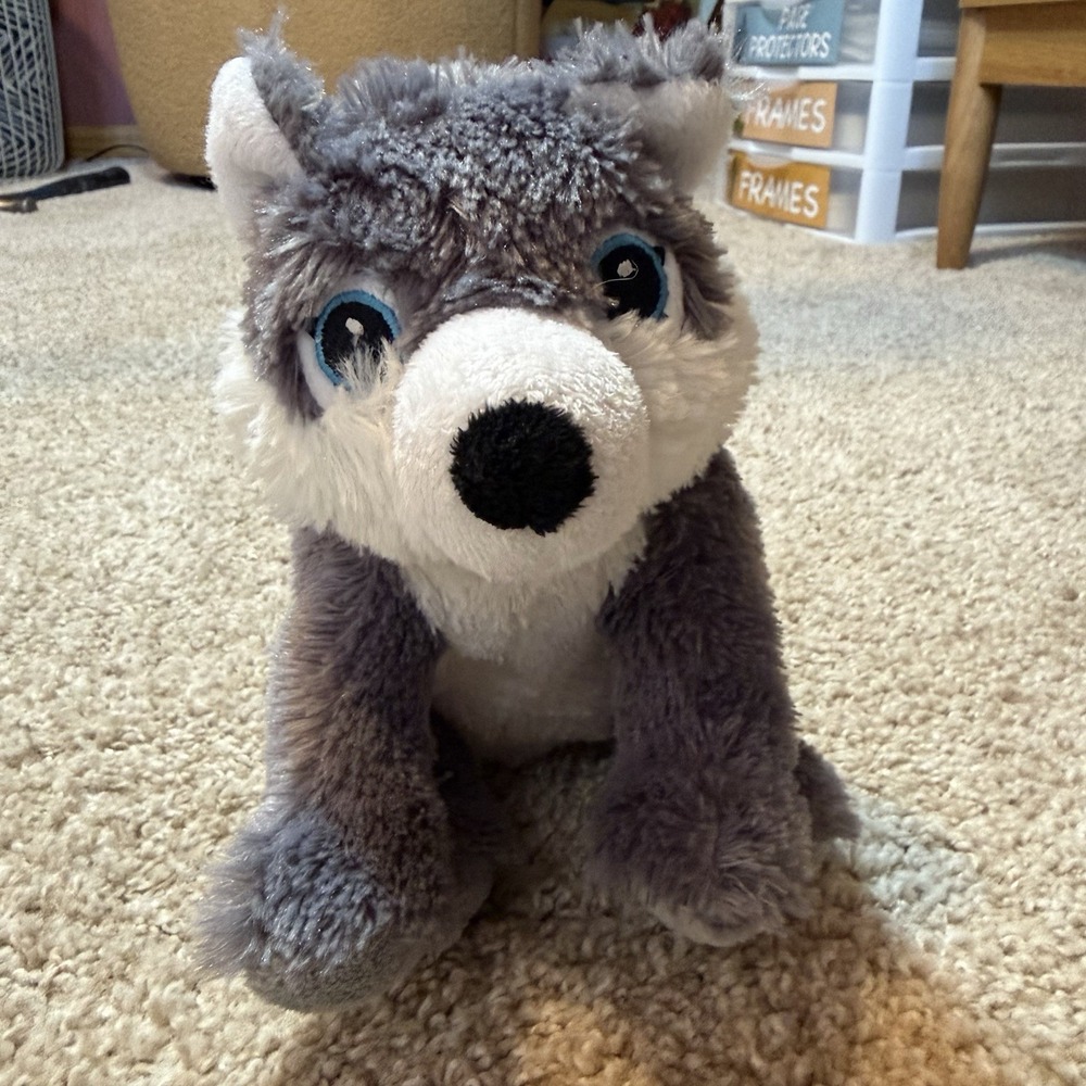 Eco Pals Wildlife Artists Grey Wolf Stuffed Animal Plushie 8 in.